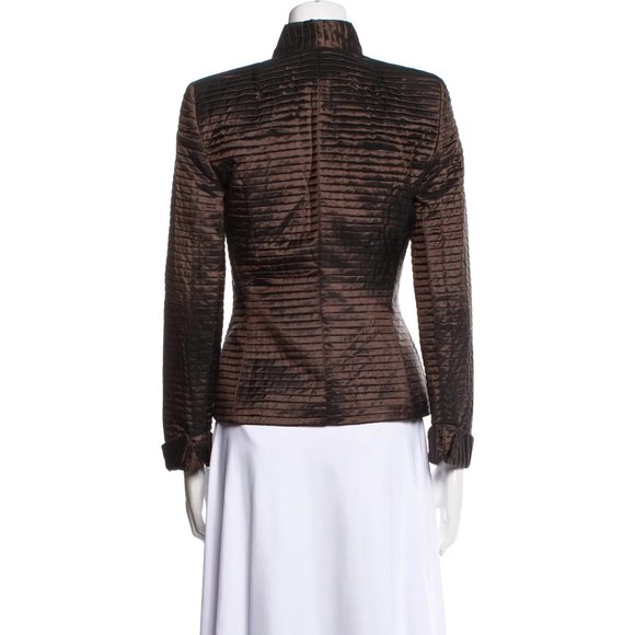 AKRIS Pleated Evening Bronze Jacket Size Small - Picture 4 of 5